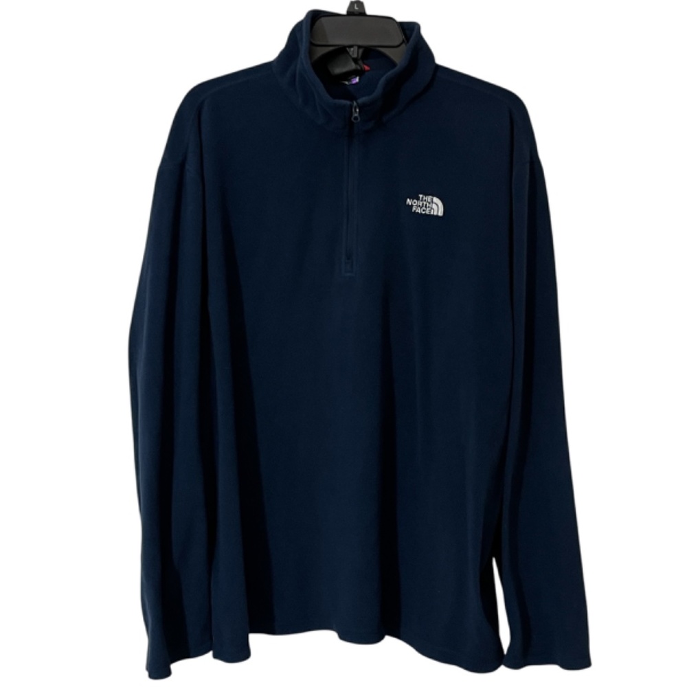 The NorthFace Blue Men's Half  Zip Lightweight Mock Neck  Fleece Pullover XL